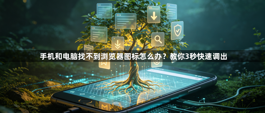 手机和电脑找不到浏览器图标怎么办？教你3秒快速调出1