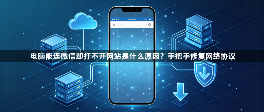 电脑能连微信却打不开网站是什么原因?手把手修复网络协议1