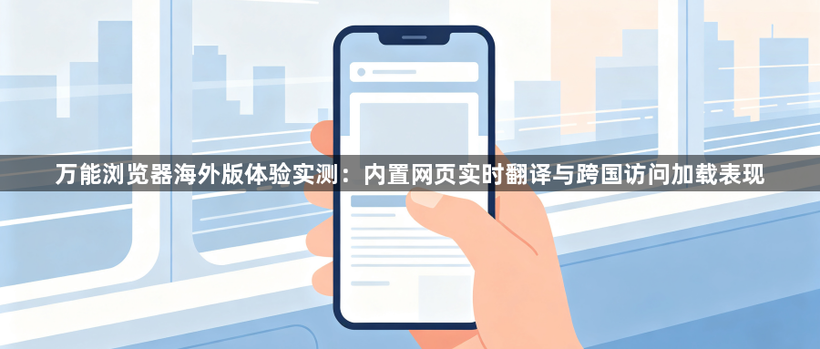 万能浏览器海外版体验实测：内置网页实时翻译与跨国访问加载表现1
