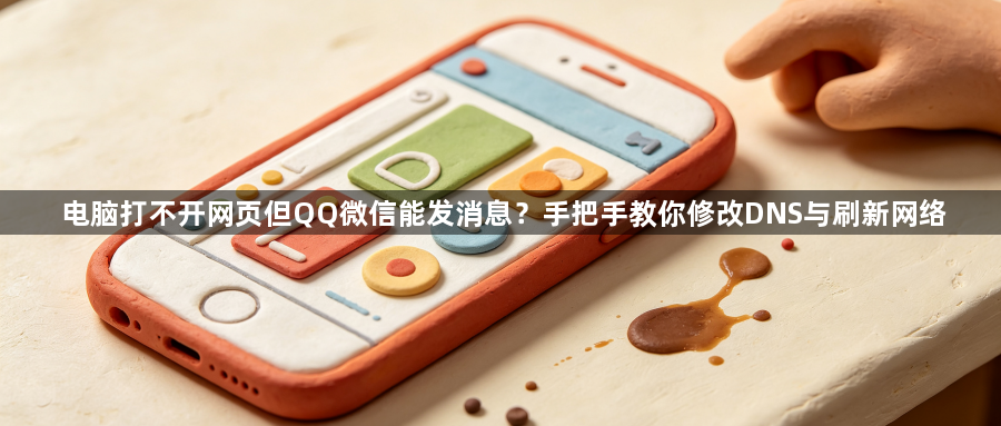 电脑打不开网页但QQ微信能发消息?手把手教你修改DNS与刷新网络1