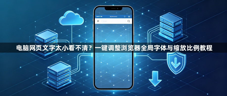 电脑网页文字太小看不清?一键调整浏览器全局字体与缩放比例教程1