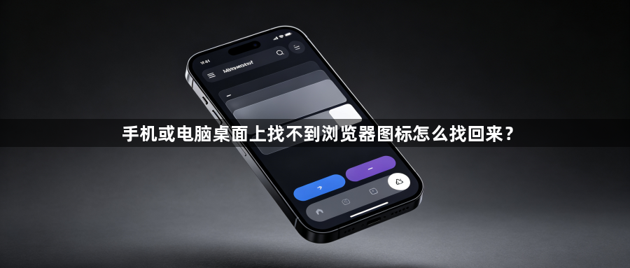 手机或电脑桌面上找不到浏览器图标怎么找回来？1